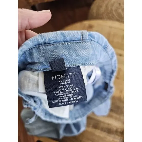 Fidelity Andy Paper Bag Wide Leg Pants Women's Size 27 Made in USA 100% Lycell - Picture 11 of 14